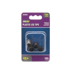 Projex Plastic Leg Tip Black Round 3/8 in. W 4 pk