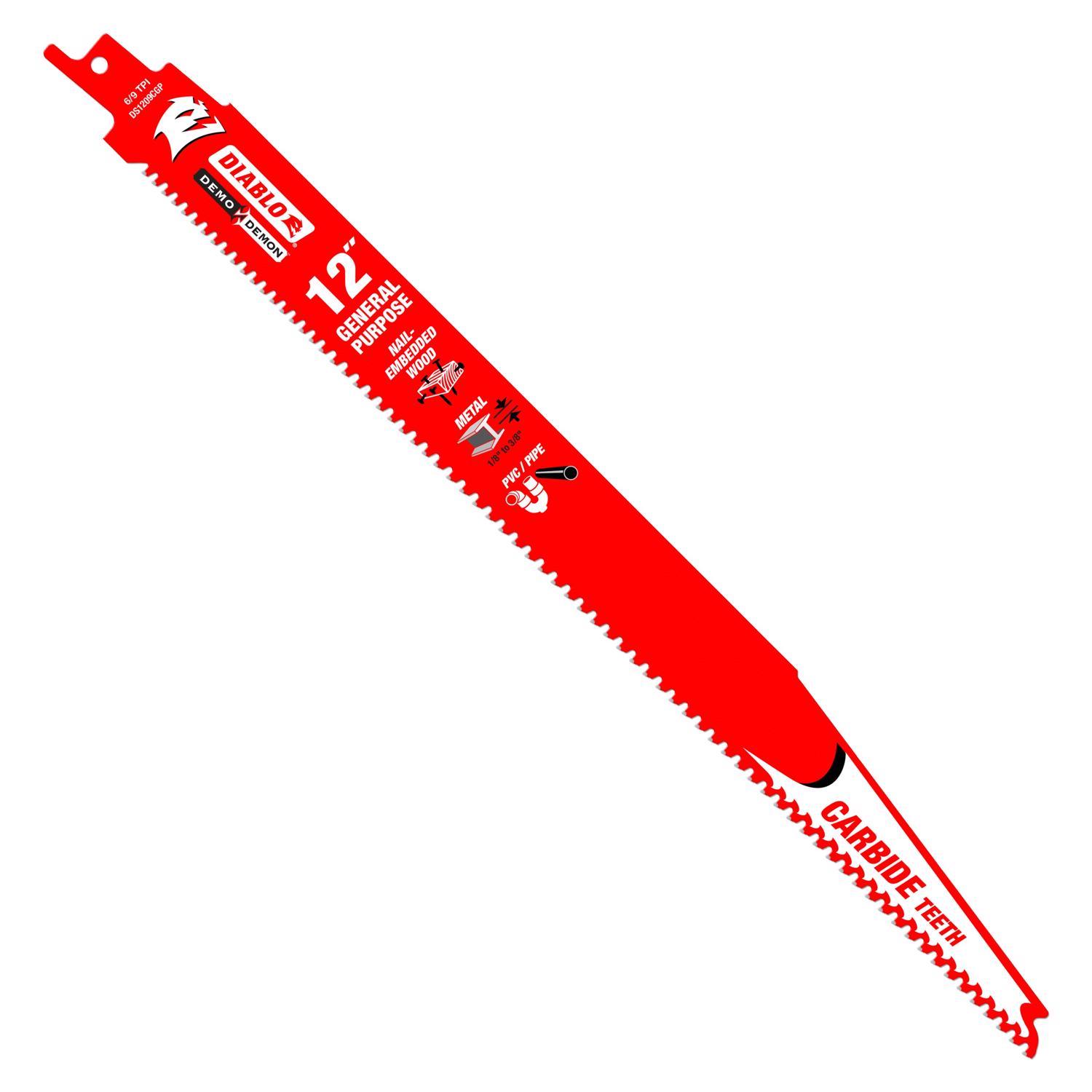 Diablo Demo Demon 12 in. Carbide Tipped Reciprocating Saw Blade 6/9 TPI 3 pk Sansujyuku sansujyuku.com