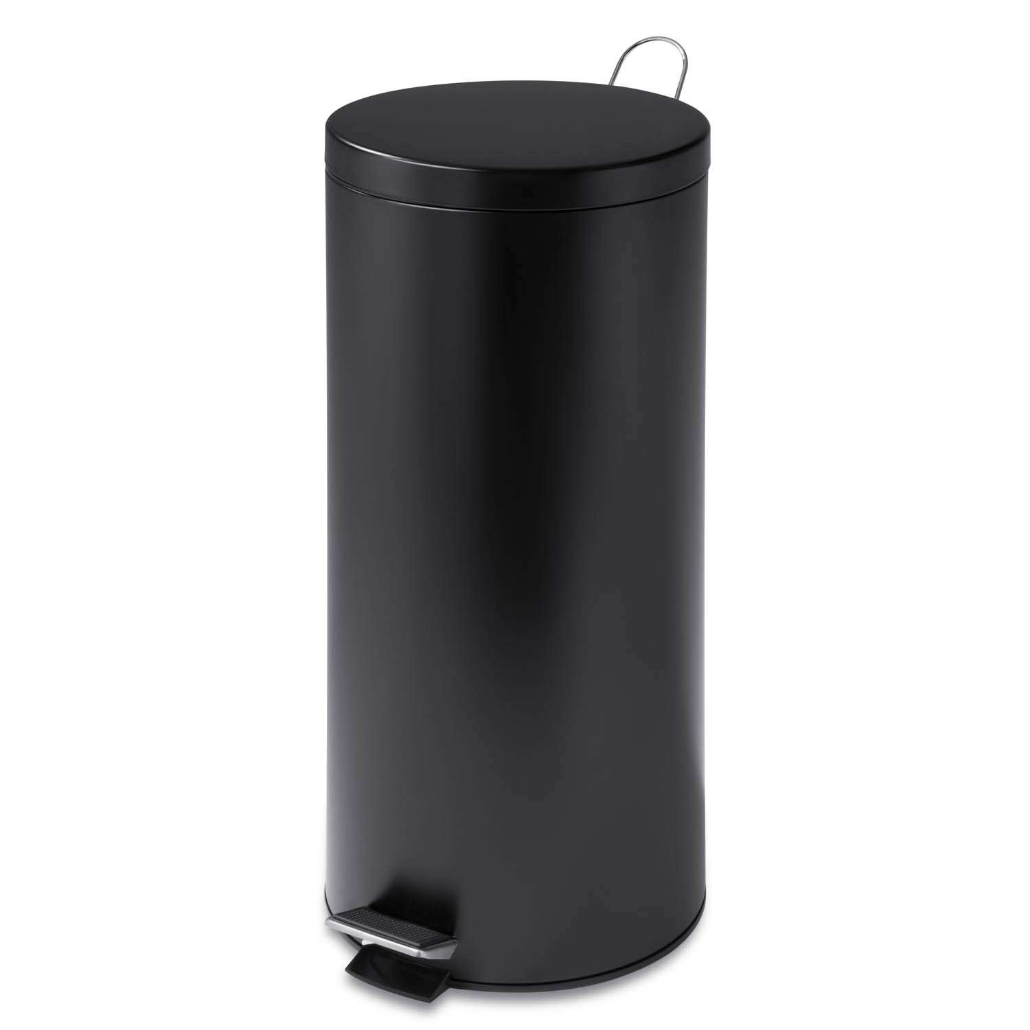 HoneyCanDo 8 gal Black Stainless Steel StepOn Trash Can Ace Hardware