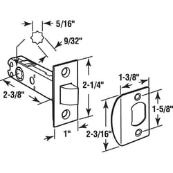 Prime-Line Chrome Steel Mortise Latch Bolt