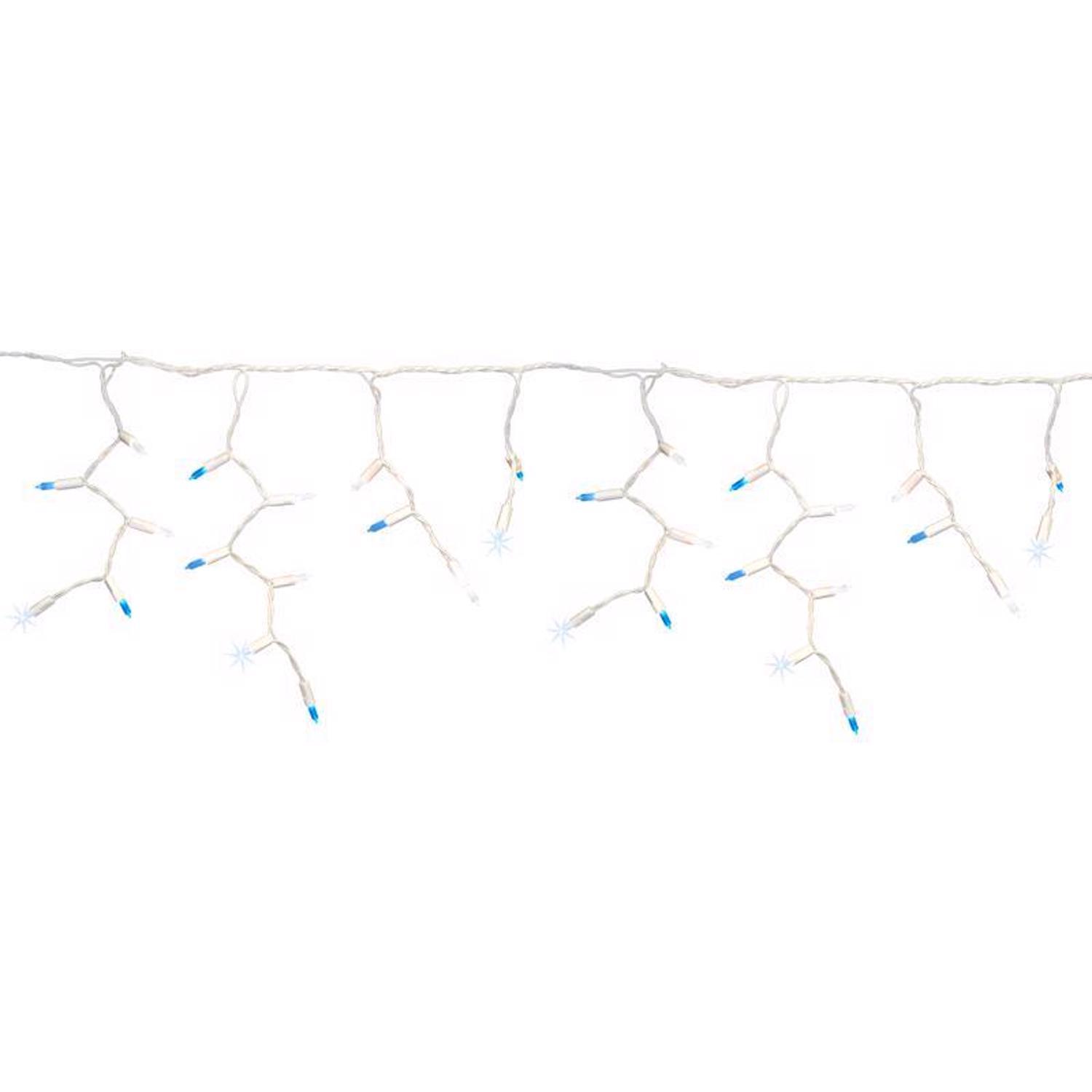 Celebrations Platinum LED T5 Blue/Pure White 100 ct Icicle Christmas Lights 9.5 ft.