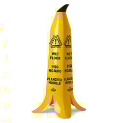Impact Banana Cone Trilingual Yellow Caution Safety Cone 36 in. H X 14 in. W