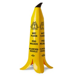 Impact Banana Cone Trilingual Yellow Caution Safety Cone 36 in. H X 14 in. W