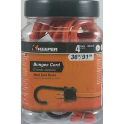 Keeper Black/Orange Bungee Cord 36 in. L X 0.374 in. 1 pk