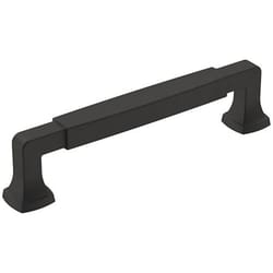 Amerock Stature Transitional Rectangle Cabinet Pull 5-1/16 in. Matte Black 1 pk