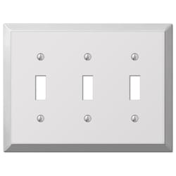 Amerelle Century Polished Chrome 3 gang Stamped Steel Toggle Wall Plate 1 pk