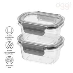 OGGI Clarity 12 oz Clear Food Container and Lid 2 pk