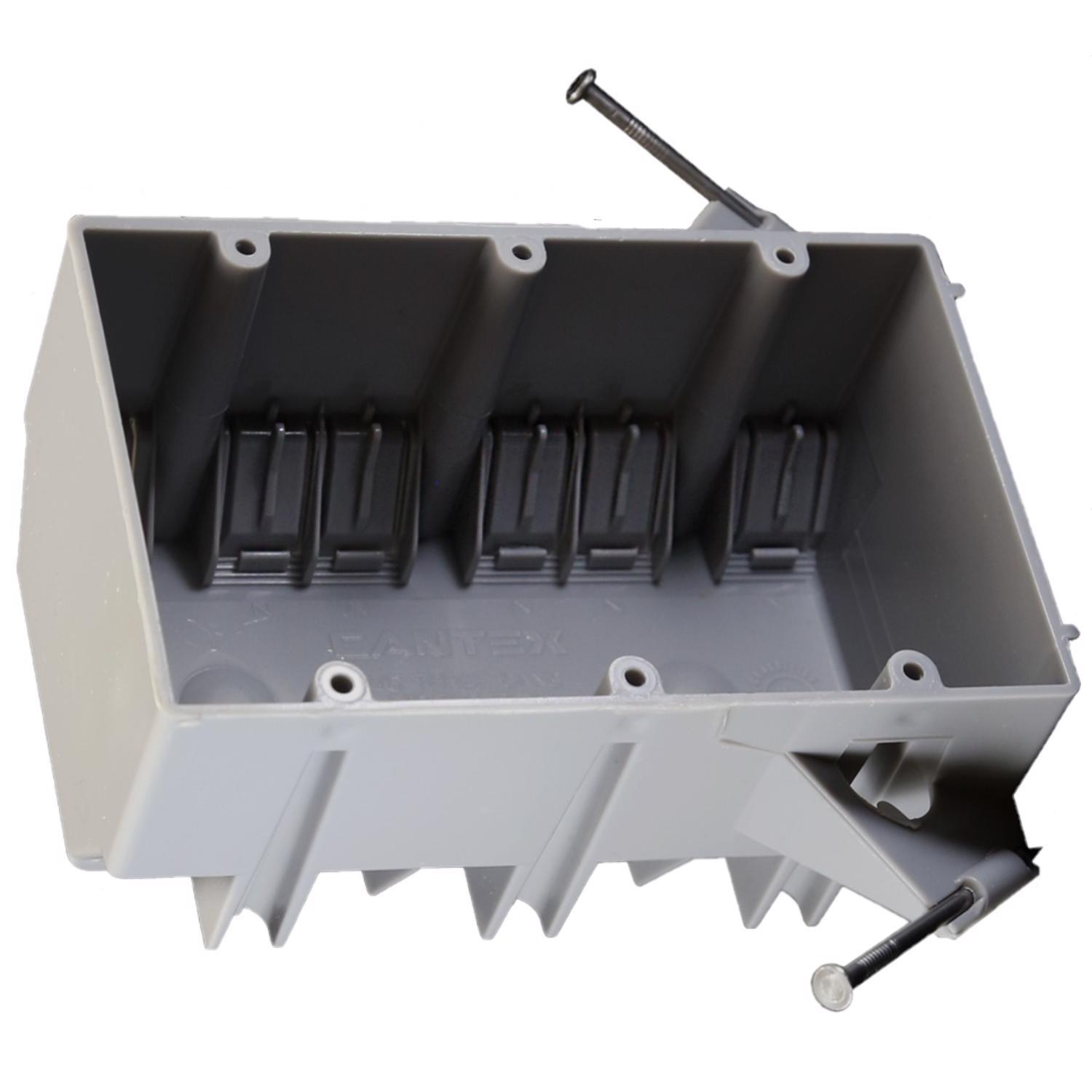 Cantex EZ Box New Work 44 cu in Rectangle PVC 3 gang Outlet
