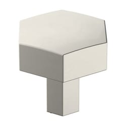 Amerock Caliber Contemporary Hexagon Cabinet Knob 1-1/4 in. D 1-3/16 in. Satin Nickel 1 pk