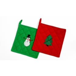 Chef Craft Green and Red Cotton Pot Holder