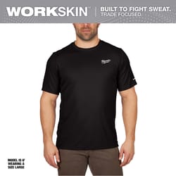 Milwaukee Workskin L Short Sleeve Men's Crew Neck Black Lightweight Performance Tee Shirt