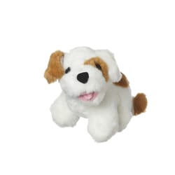 Multipet Look Who's Talking White Plush Dog Dog Toy Small 1 pk