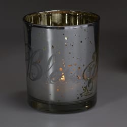 Precious Moments 3.25 in. H Silver Glass Candle Holder