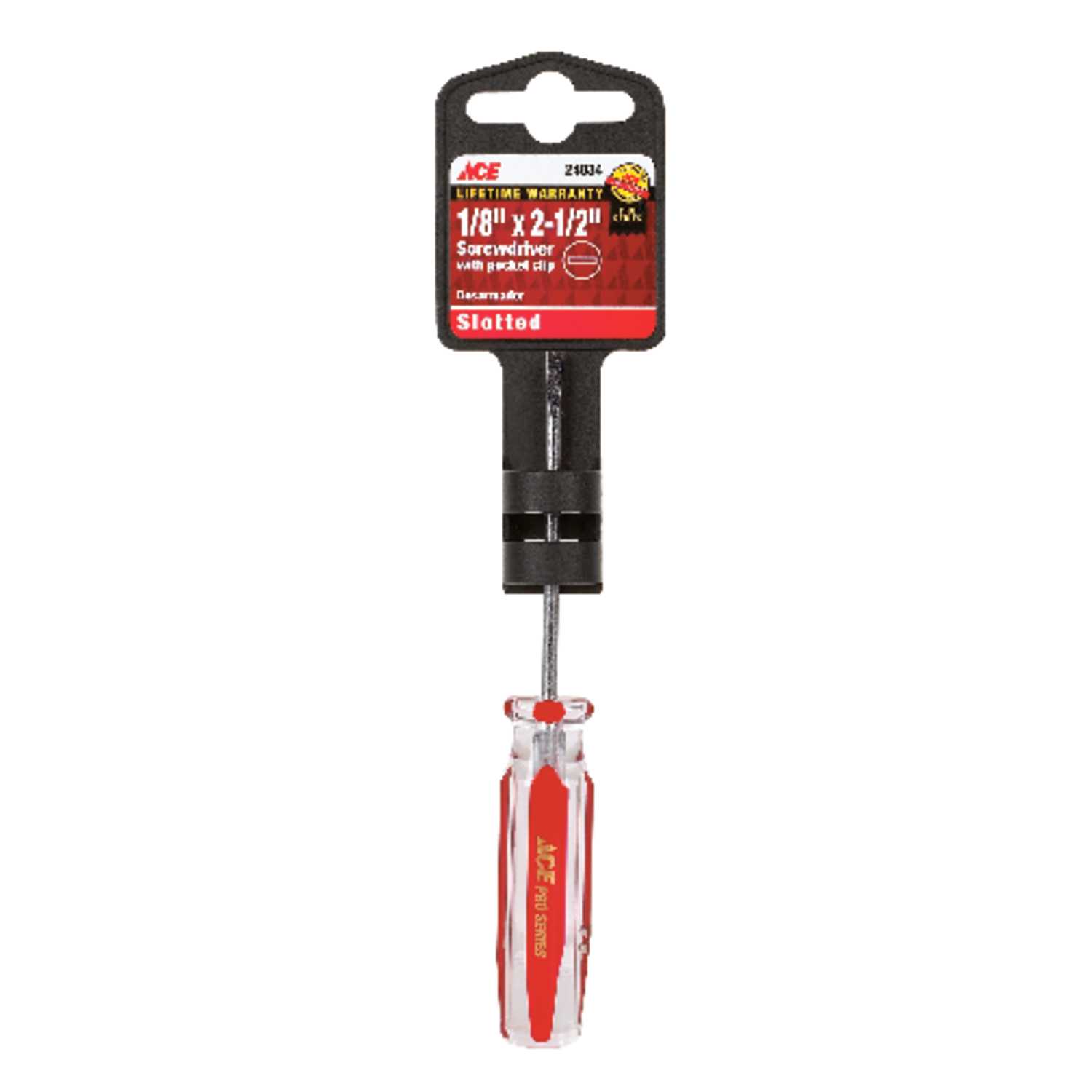  Ace  1 8 in x 2 1 2 in L Slotted Screwdriver 1 pc  Ace  