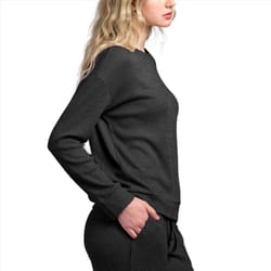 Hello Mello CuddleBlend S Long Sleeve Women's Crew Neck Black Sweater