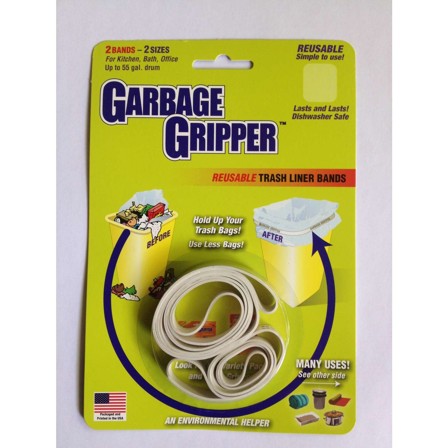 Garbage Gripper Trash Liner Bands Flat Top 2 pk Ace Hardware