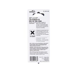 Wright 3/8 in. D X 4-1/2 in. L Black Steel Lag Screw Eye 325 lb 1 pk
