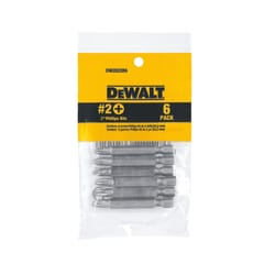 DeWalt Phillips #2 in. X 2 in. L Screwdriver Bit Heat-Treated Steel 6 pc