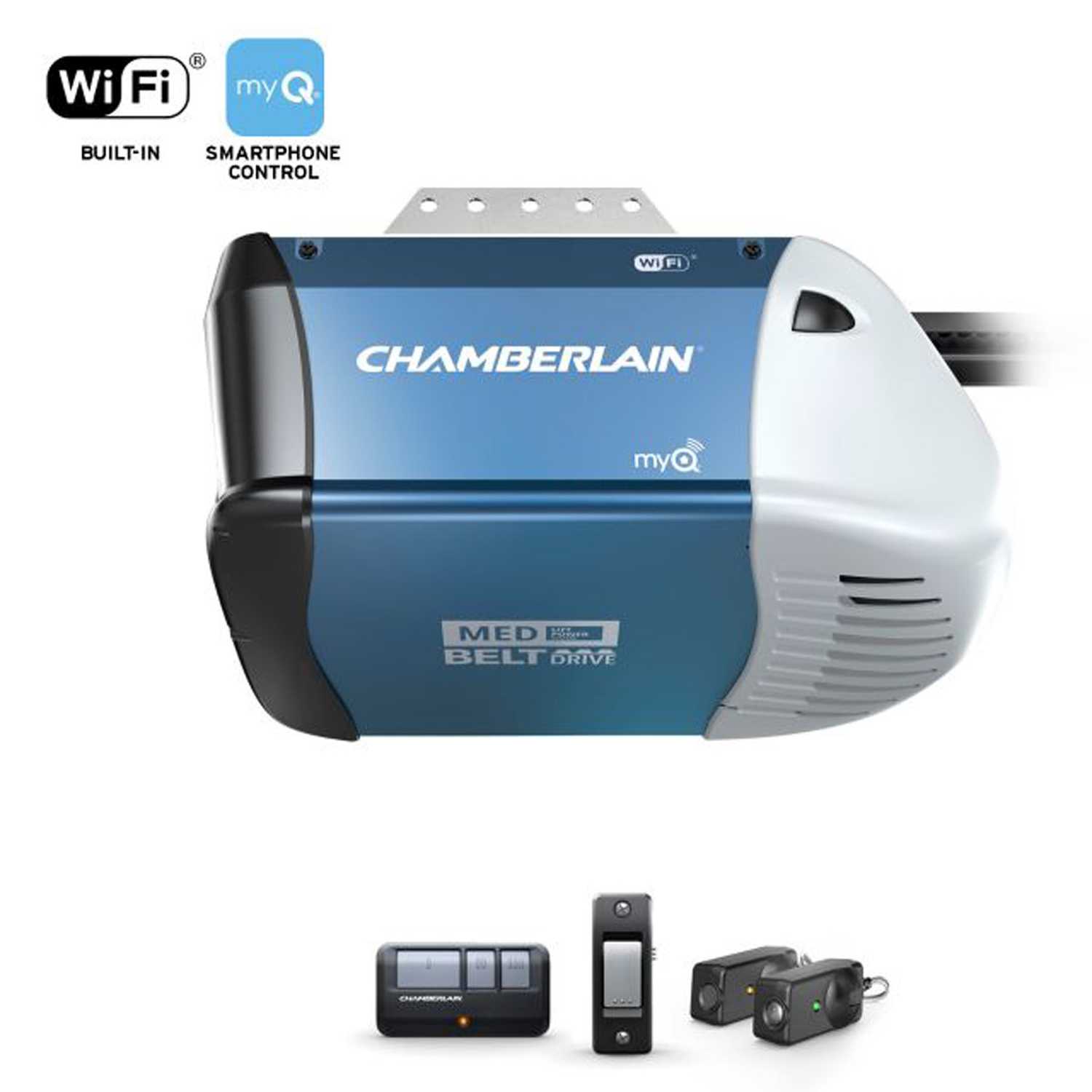 Chamberlain 1 2 Hp Belt Drive Wifi Compatible Garage Door Opener