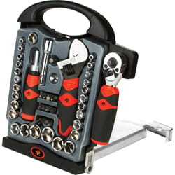 Performance Tool 1/4 and 3/8 in. drive S 6 Point Stubby Socket and Tool Set 45 pc