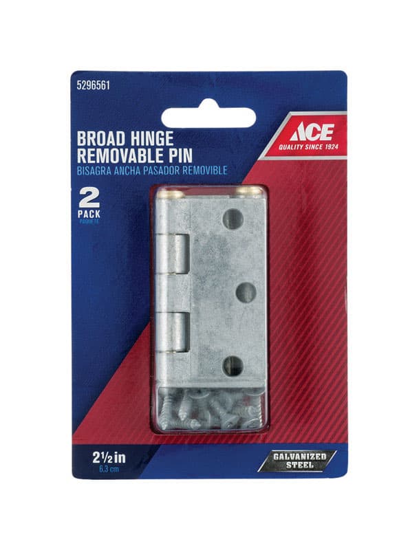 Ace 2-1/2 in. L Galvanized Broad Hinge 2 pk - 01-3505-008 - Hardware Accessories  sku 01-3505-008