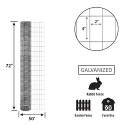 Garden Craft 72 in. H X 50 ft. L Steel Welded Wire Fence 2 x 4 in.