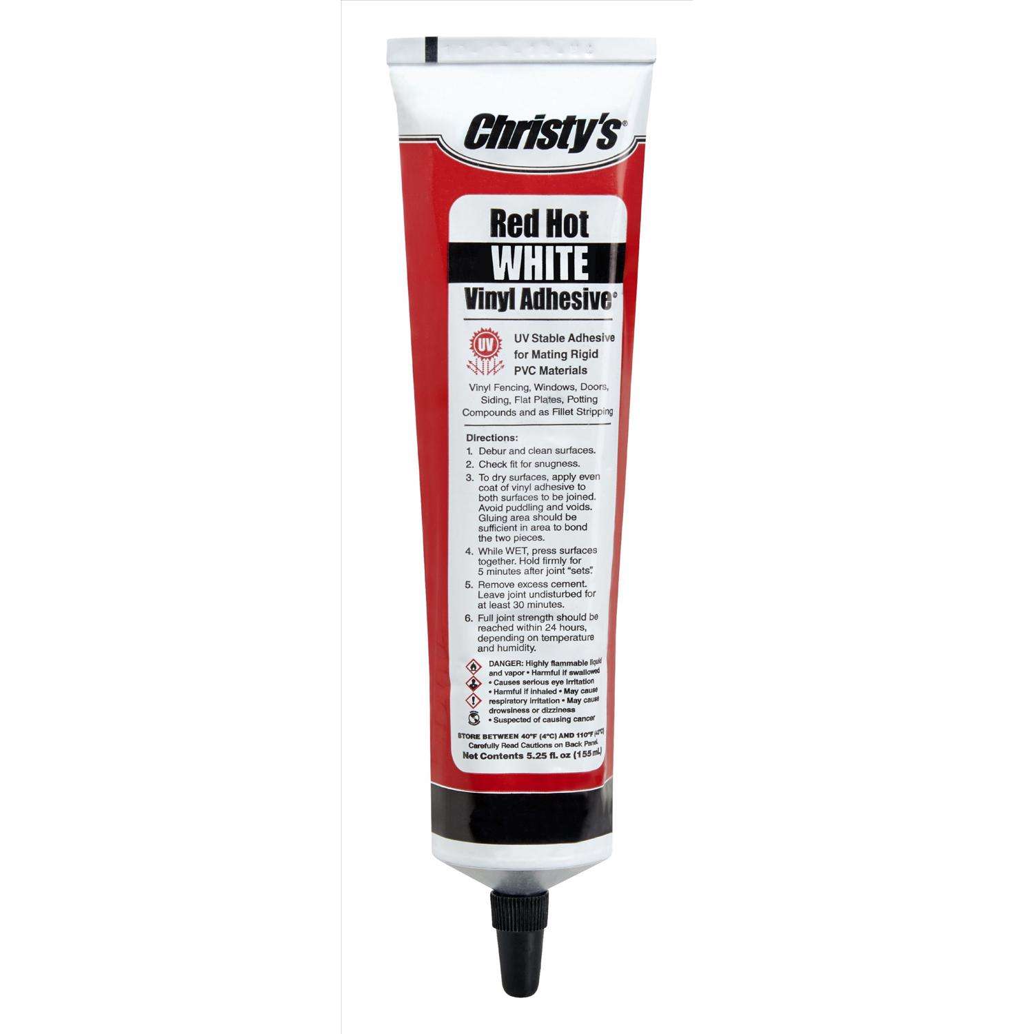 Christy's Red Hot White Adhesive and Sealant For PVC/Vinyl 5.25 oz ...