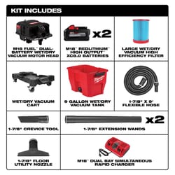 Milwaukee M18 FUEL 0920-22HD 9 gal Cordless Wet/Dry Vacuum Kit Kit (Battery & Charger) 18 V 4.25 HP