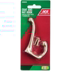 Ace 3 in. L Bright Brass Gold Brass Small Coat and Hat Hook 1 pk