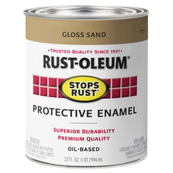 Rust-Oleum Stops Rust Indoor and Outdoor Gloss Sand Oil-Based Protective Paint 1 qt