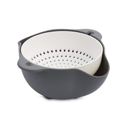 HIC Kitchen Black/White Plastic Colander Bowl