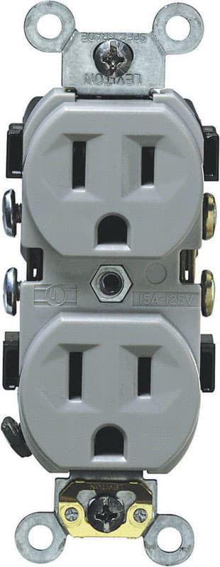 0CR15-0GS Leviton 15 amps 125 V Duplex Gray Outlet 5-15R 1 p sku 0CR15-0GS