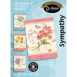 Divinity Sympathy Bouquets and Swirls Boxed Card Paper 12 pk