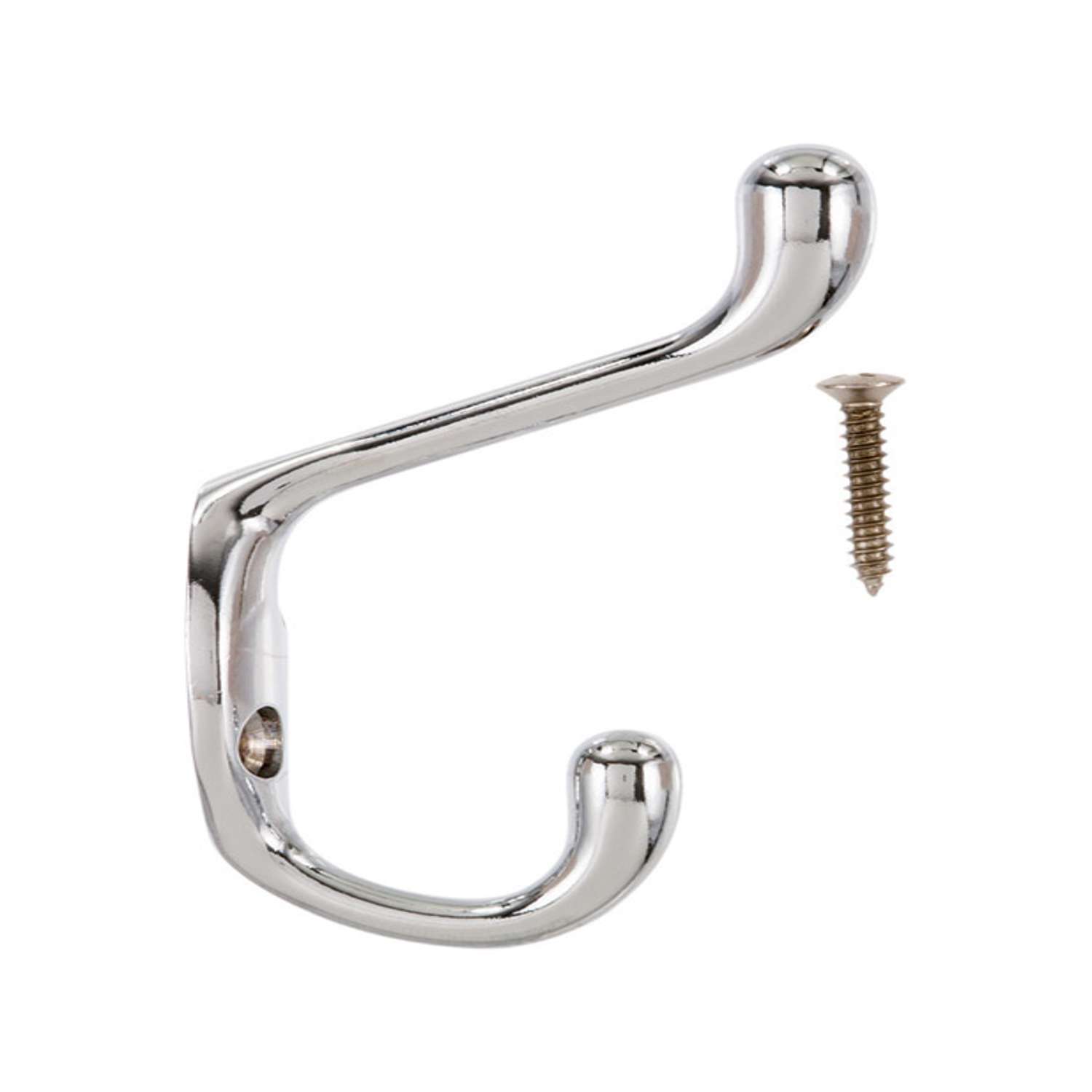 Ace 3 in. L Chrome Silver Metal Medium Heavy Duty Coat and Hat Hook 1 ...