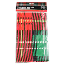 Chef Craft Multicolored Plaid Plastic Tablecloth 108 in. L X 52 in. W