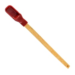 R&M International Corp Brown/Red Silicone/Wood Last Bit Condiment Spoon