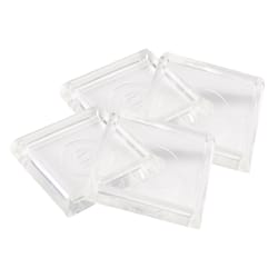 Softtouch Plastic Caster Cup Clear Square 1 13/16 in. W 4 pk