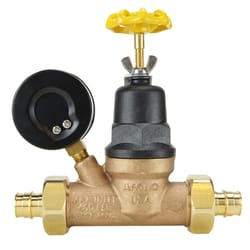 Apollo 3/4 in. Double Union Double Union PEX Bronze Water Pressure Regulator with Gauge