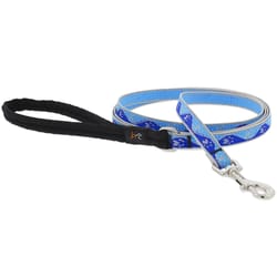 LupinePet Reflective Blue Paws Nylon Dog Leash