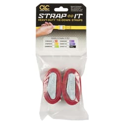 CLC Strap-Its 1 in. W X 2 ft. L Red Web Strap Tie Down 100 lb 2 pk