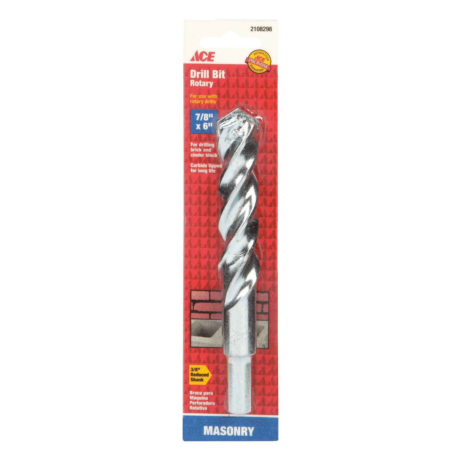 Ace 7/8 in. X 6 in. L Steel Rotary Drill Bit 1 pc - 01-14032 - Drill and Screwdriver Accessories  sku 01-14032