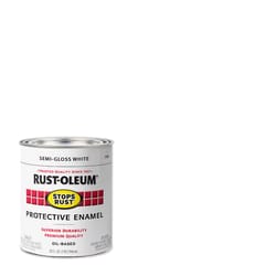 Rust-Oleum Stops Rust Indoor and Outdoor Semi-Gloss White Oil-Based Protective Paint 1 qt