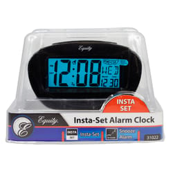 La Crosse Technology Equity 2.75 in. Black Alarm Clock LCD Battery Operated