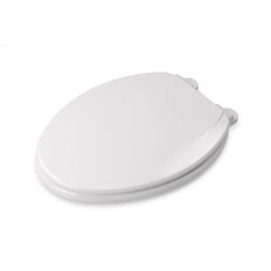 Croydex Slow Close Elongated White Molded Wood Toilet Seat