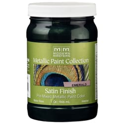Modern Masters Satin Emerald Water-Based Metallic Paint Exterior and Interior 32 qt