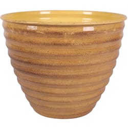 Robert Allen Avondale 10 in. W Metal Planter Chamomile Yellow