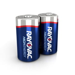 Rayovac High Energy D Alkaline Batteries 2 pk Carded