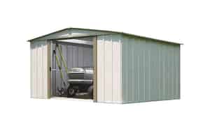 Arrow  70.88 in. H x 10 ft. W x 10 ft. D White  Galvanized Steel  Storage Shed 