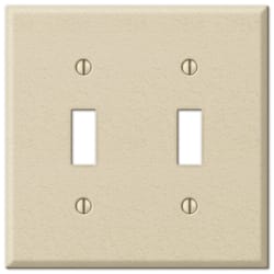 Amerelle Contractor Wrinkle Ivory 2 gang Stamped Steel Toggle Wall Plate 1 pk