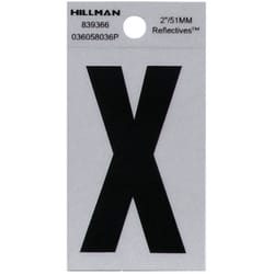 Hillman 2 in. Reflective Black Vinyl  Self-Adhesive Letter X 1 pc